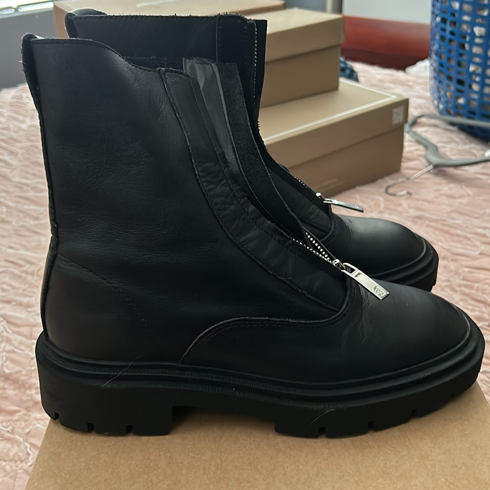 ZARA Black Boots with Zipper